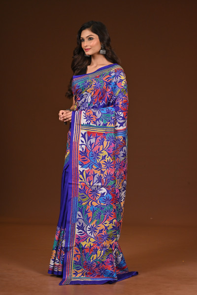 PURE SILK KANTHA SAREE