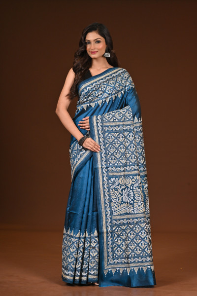 PURE SILK KANTHA SAREE