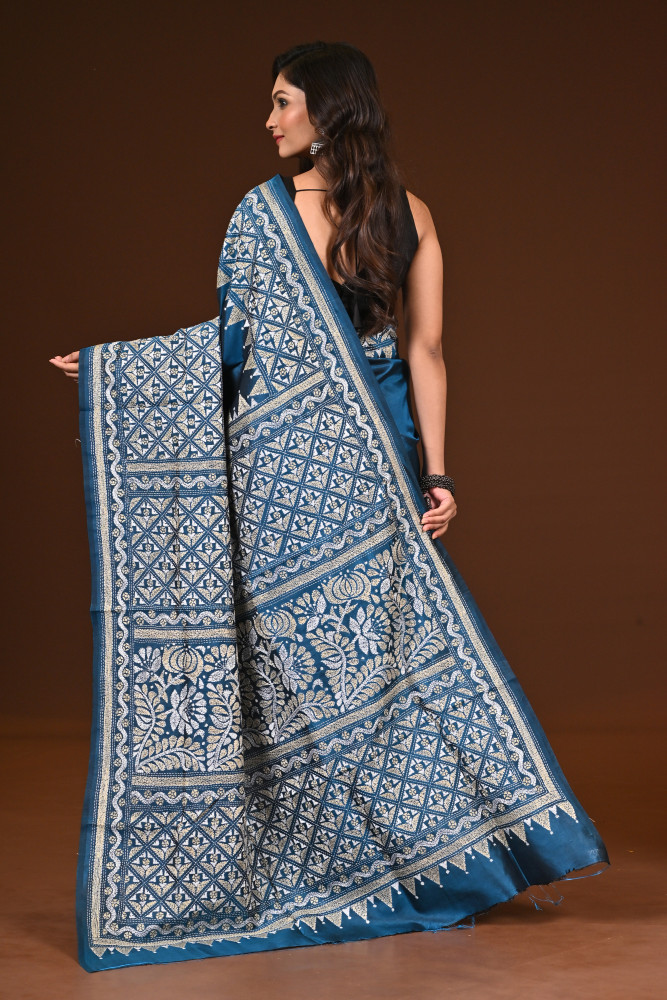 PURE SILK KANTHA SAREE