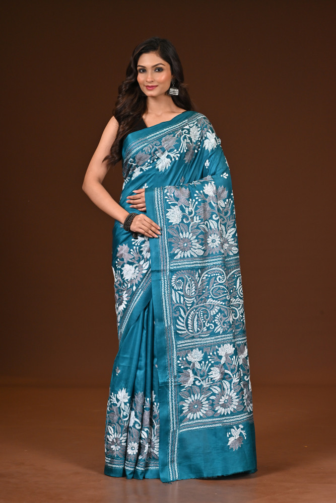 PURE SILK KANTHA SAREE
