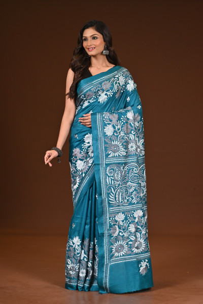PURE SILK KANTHA SAREE