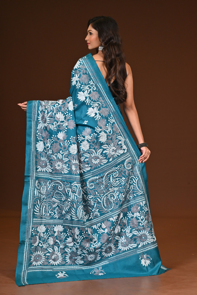 PURE SILK KANTHA SAREE