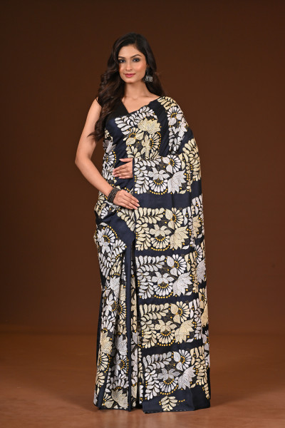 PURE SILK KANTHA SAREE