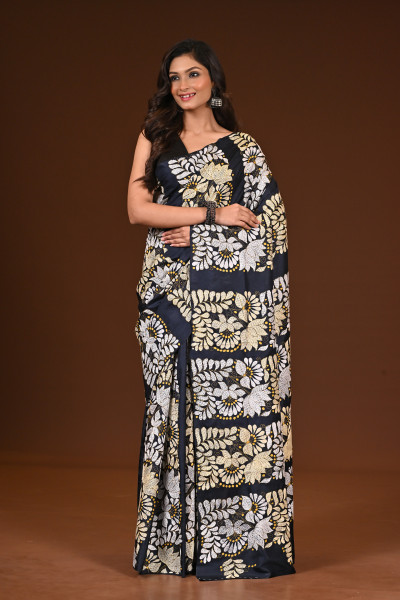 PURE SILK KANTHA SAREE