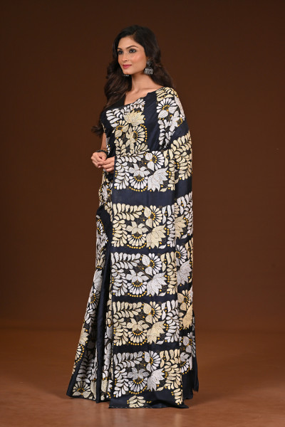 PURE SILK KANTHA SAREE