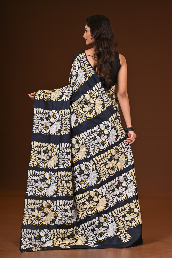 PURE SILK KANTHA SAREE