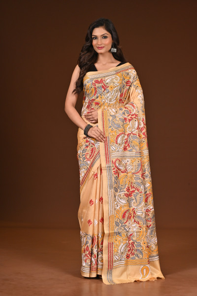 PURE SILK KANTHA SAREE
