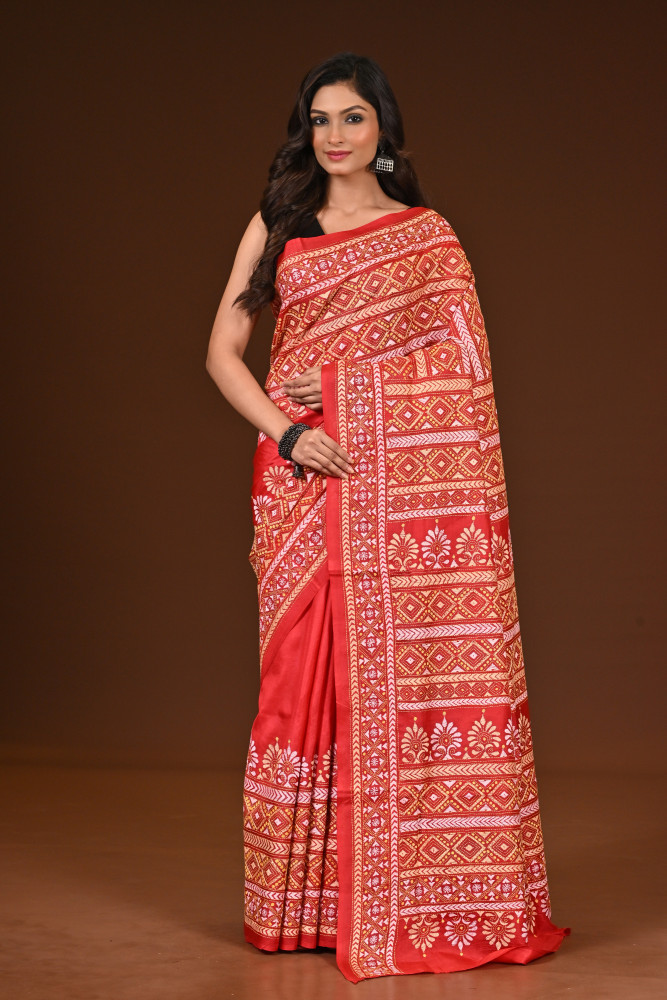 PURE SILK KANTHA SAREE