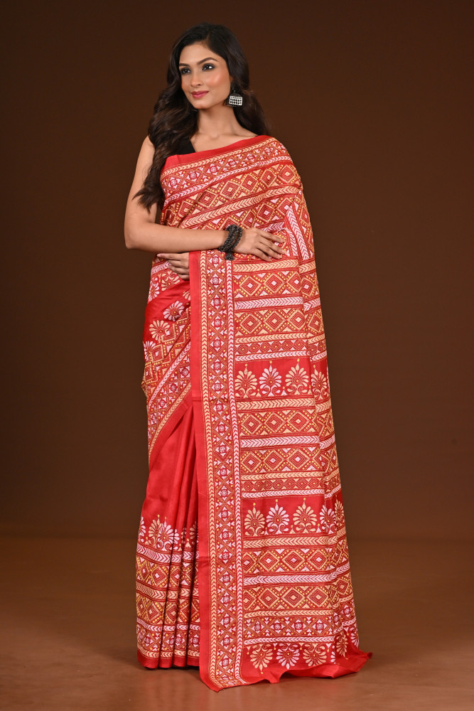 PURE SILK KANTHA SAREE