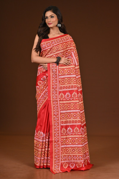 PURE SILK KANTHA SAREE