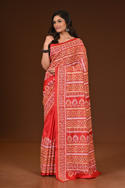 PURE SILK KANTHA SAREE