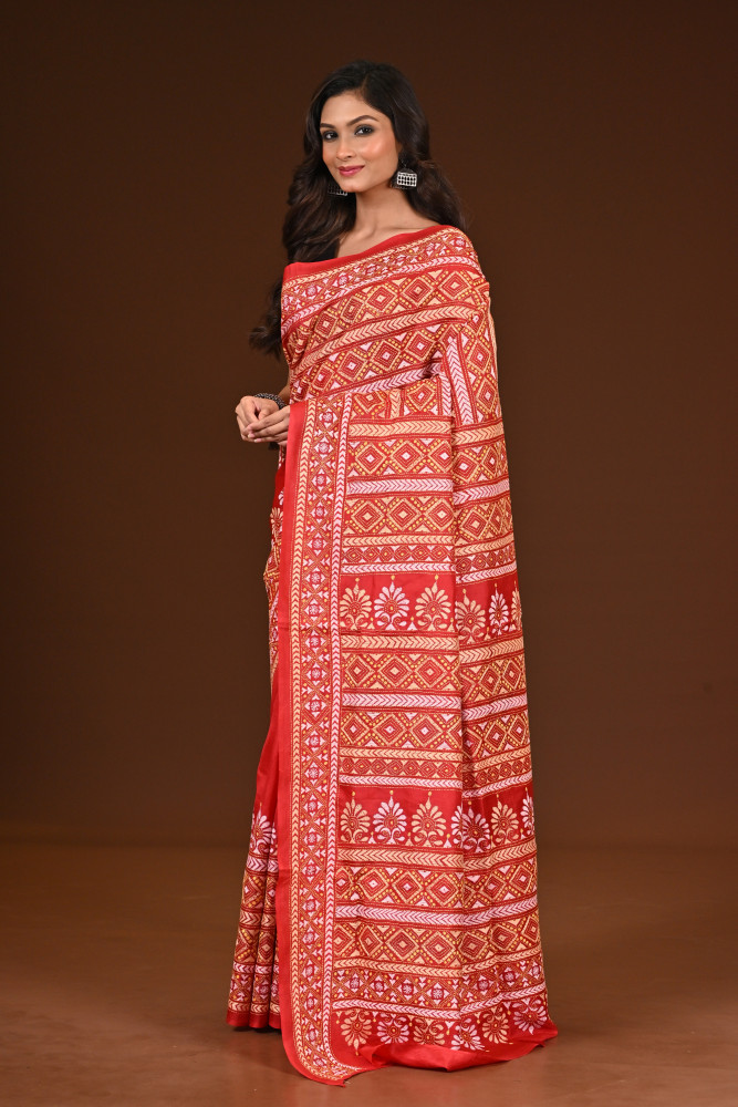 PURE SILK KANTHA SAREE