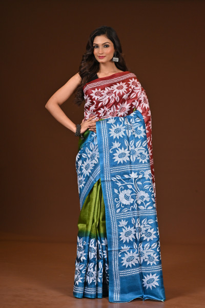 PURE SILK KANTHA SAREE