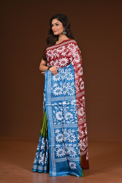 PURE SILK KANTHA SAREE