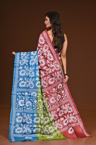 PURE SILK KANTHA SAREE