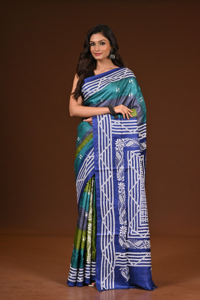 PURE SILK KANTHA SAREE