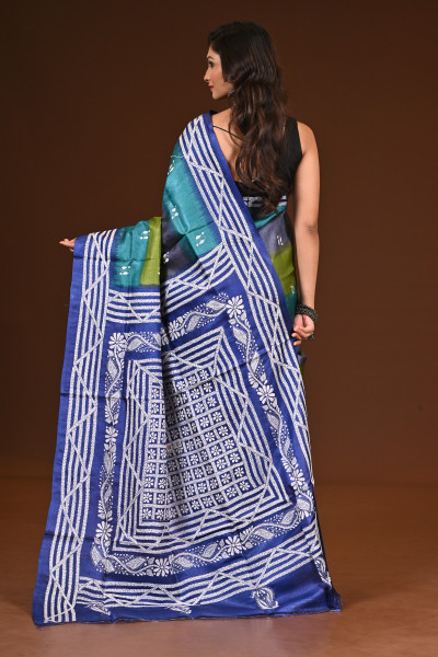 PURE SILK KANTHA SAREE