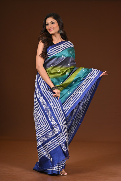PURE SILK KANTHA SAREE