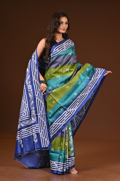 PURE SILK KANTHA SAREE