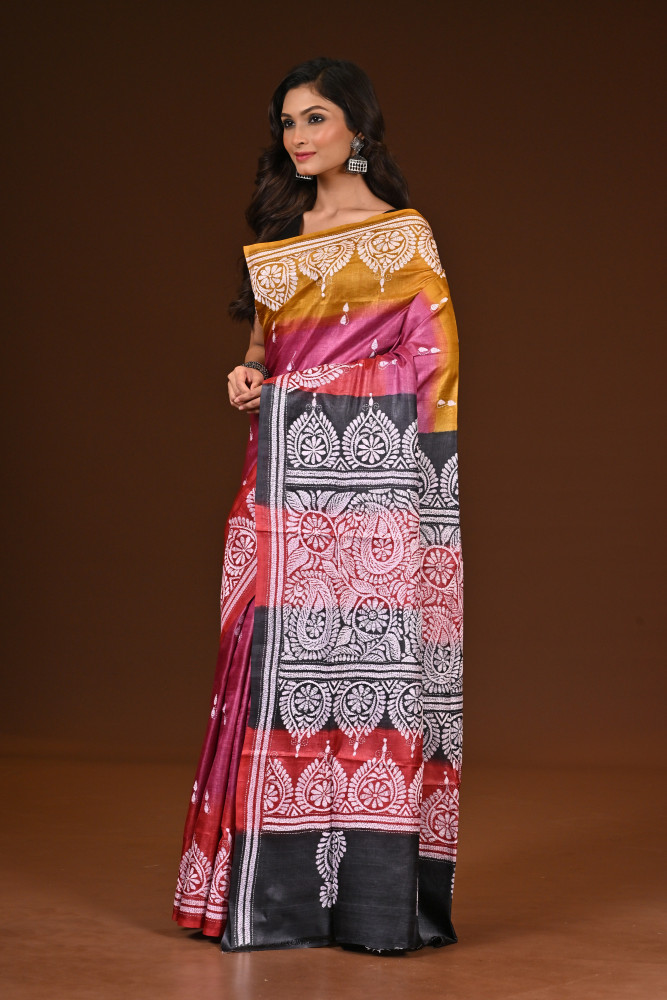 PURE SILK KANTHA SAREE