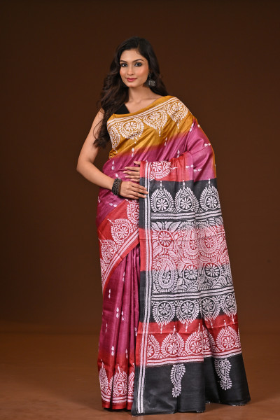PURE SILK KANTHA SAREE