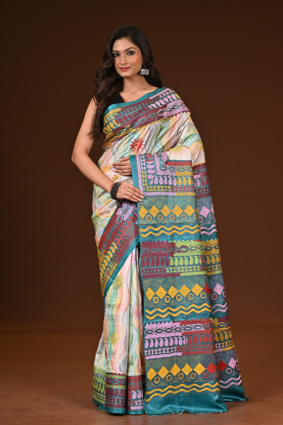PURE SILK KANTHA SAREE