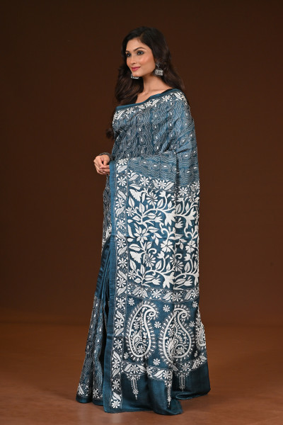PURE SILK KANTHA SAREE