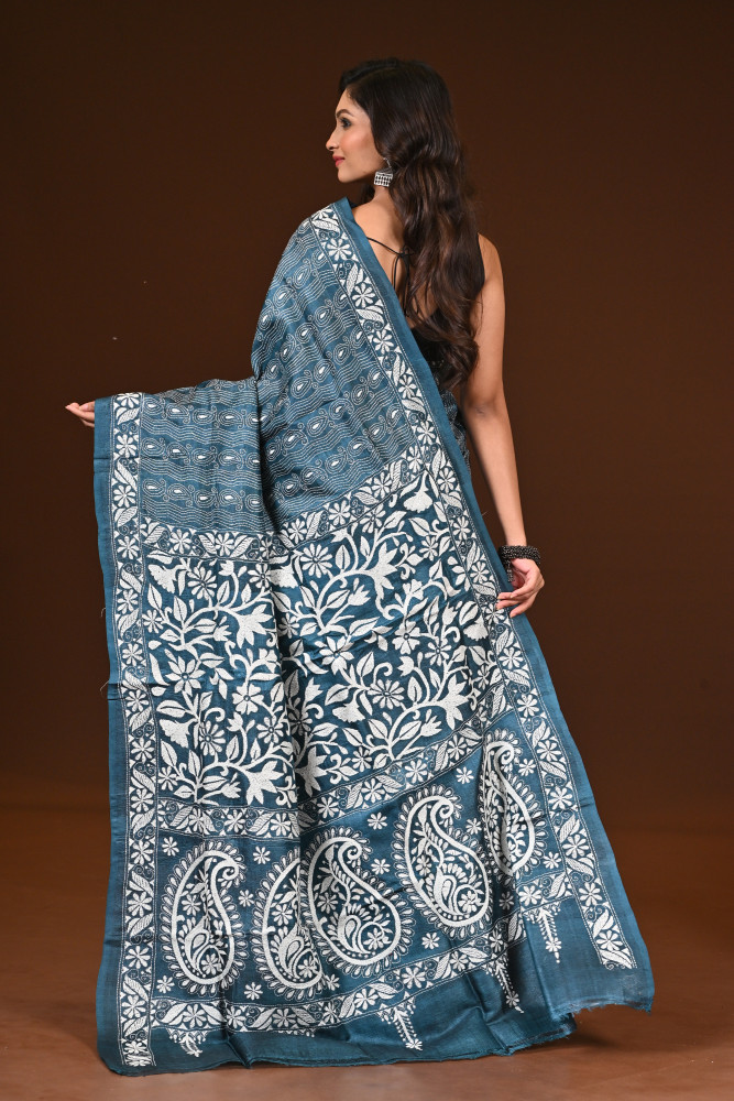 PURE SILK KANTHA SAREE