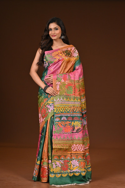 PURE SILK KANTHA SAREE