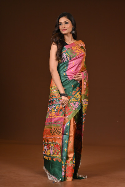 PURE SILK KANTHA SAREE