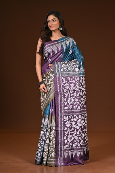 PURE SILK KANTHA SAREE