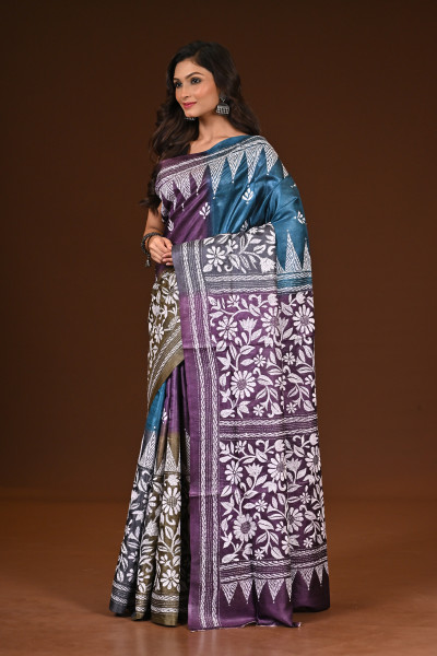 PURE SILK KANTHA SAREE
