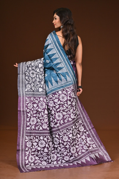 PURE SILK KANTHA SAREE