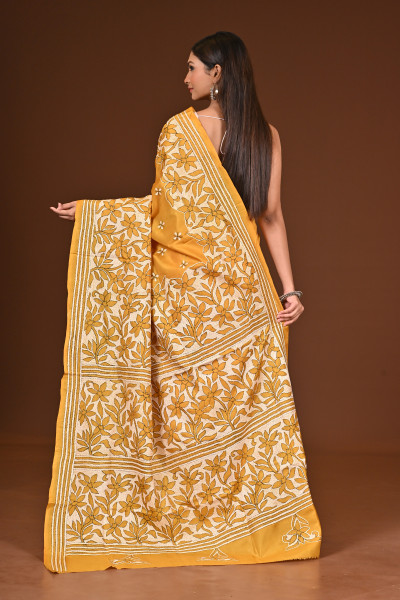 PURE  SILK KANTHA SAREE