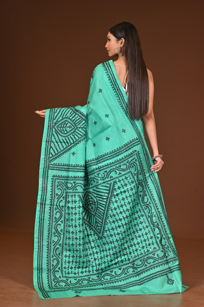 PURE  SILK KANTHA SAREE