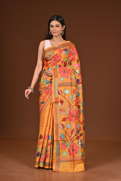 PURE  SILK KANTHA SAREE