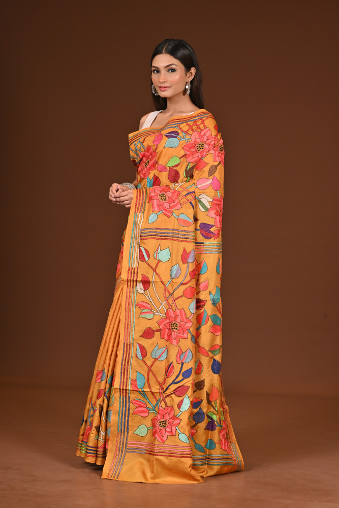 PURE  SILK KANTHA SAREE
