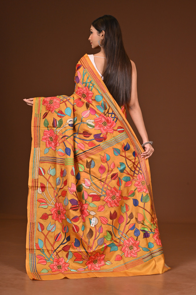 PURE  SILK KANTHA SAREE