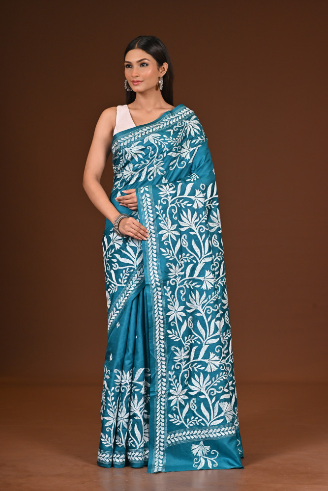 PURE  SILK KANTHA SAREE