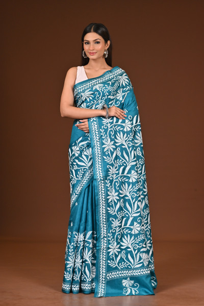 PURE  SILK KANTHA SAREE