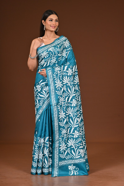 PURE  SILK KANTHA SAREE