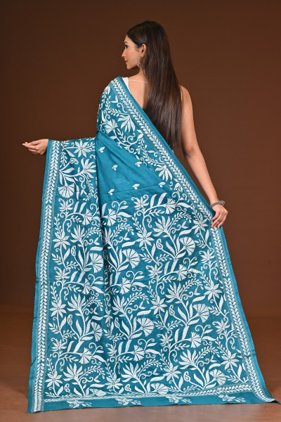 PURE  SILK KANTHA SAREE