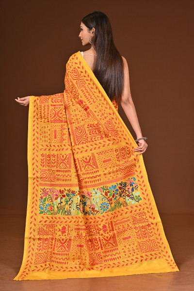 PURE  SILK KANTHA SAREE