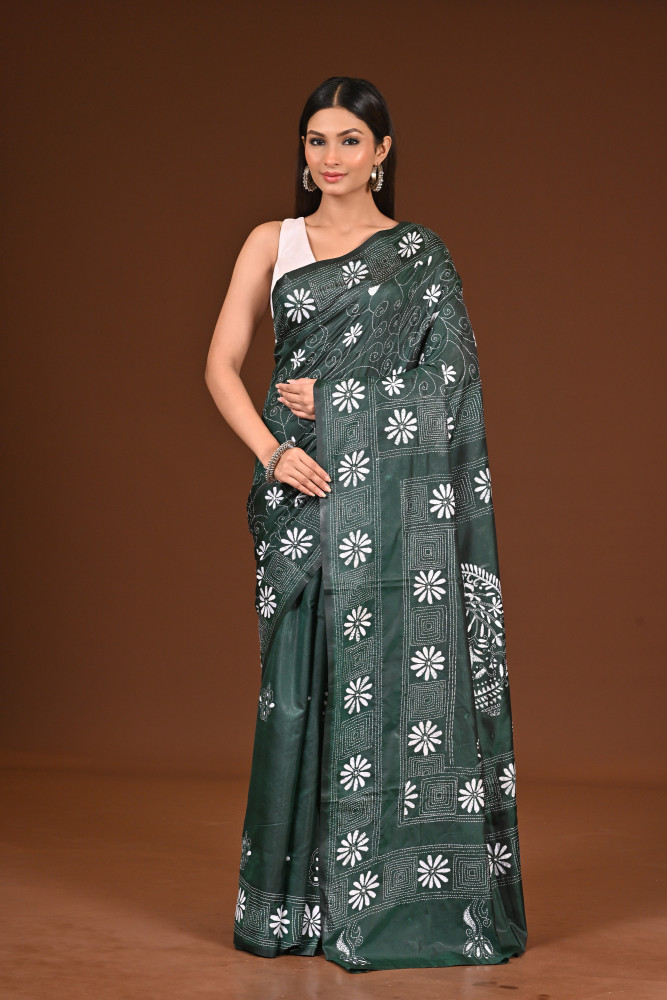 BELENDED SILK KANTHA SAREE