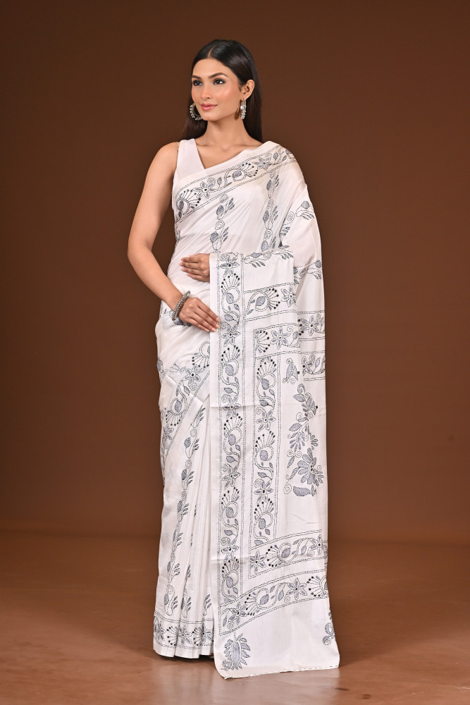 BELENDED SILK KANTHA SAREE
