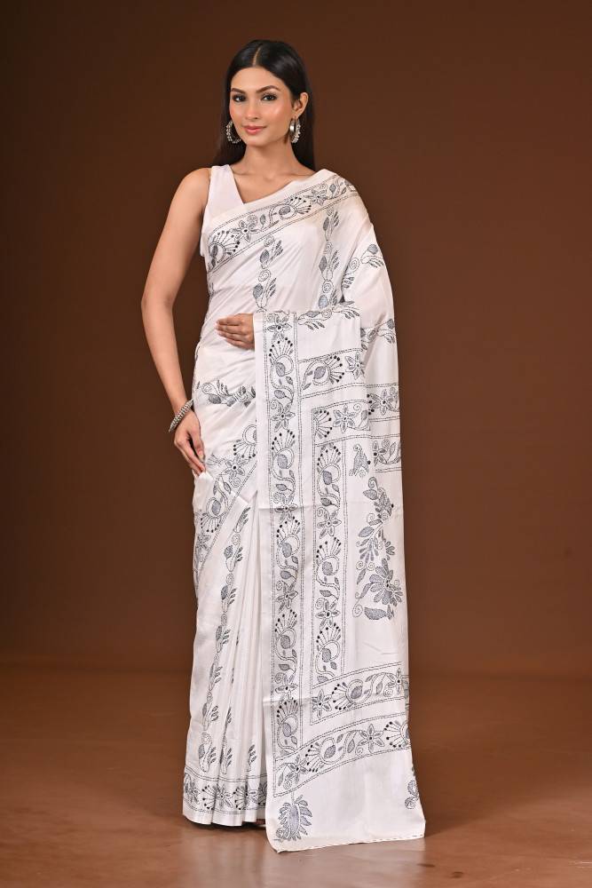 Image of BELENDED SILK KANTHA SAREE
