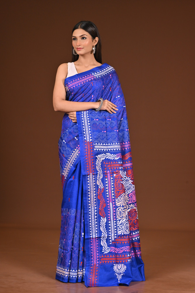 PURE  SILK KANTHA SAREE