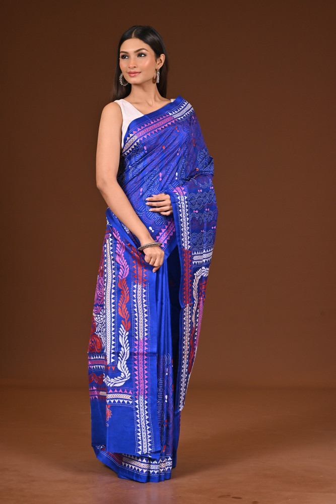 PURE  SILK KANTHA SAREE