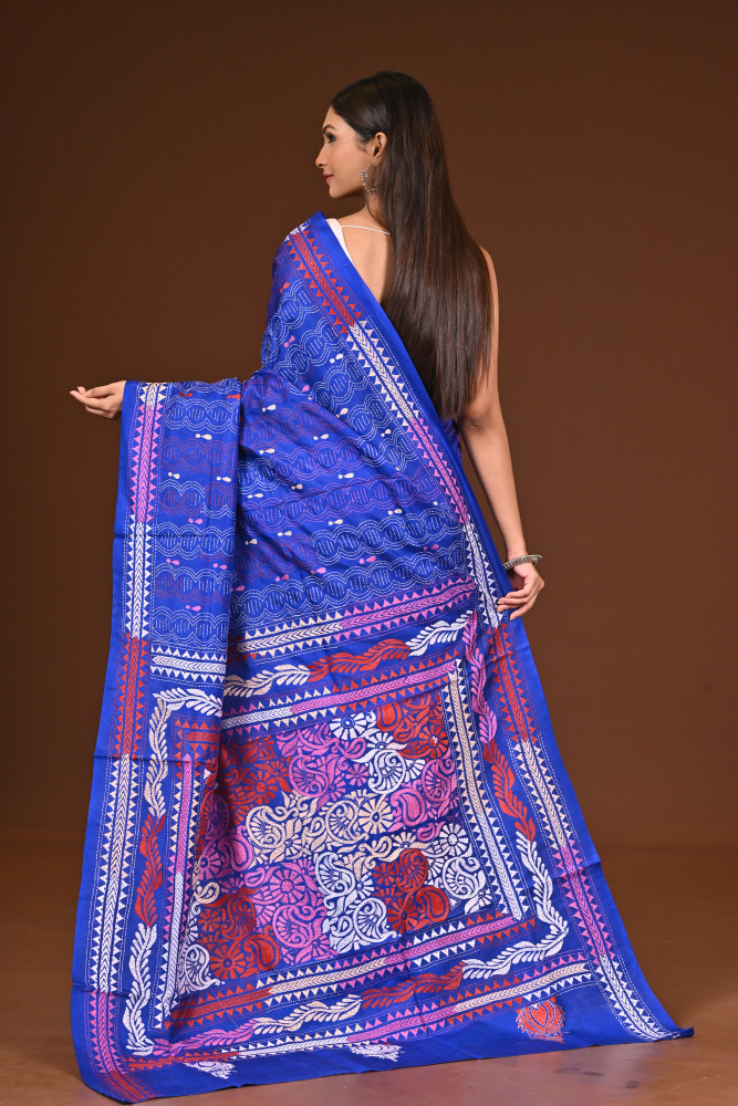 PURE  SILK KANTHA SAREE