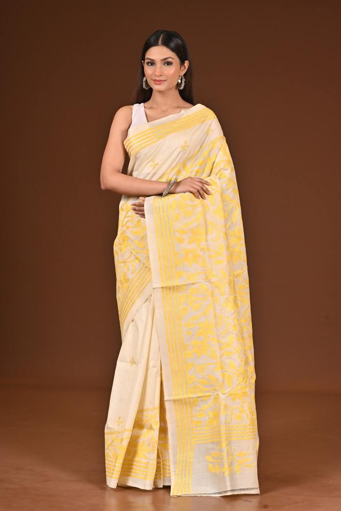 PURE  SILK KANTHA SAREE